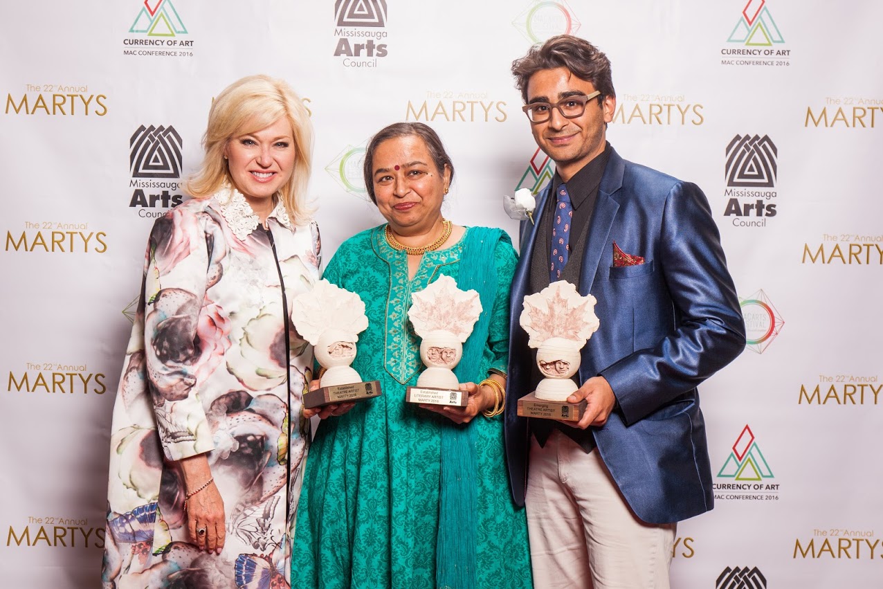 Siddhant and Jasmine Sawant with Mayor of Mississauga Bonnie Crombie
